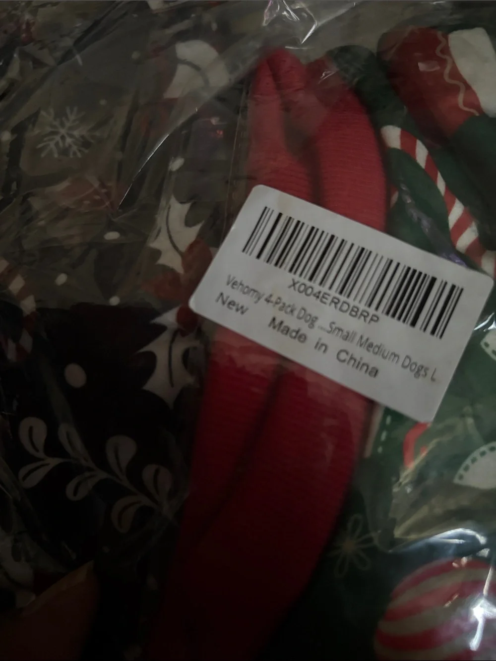 Dog 4 pack pajama Festive Christmas Holiday Pet Pajamas - Red, Green, White